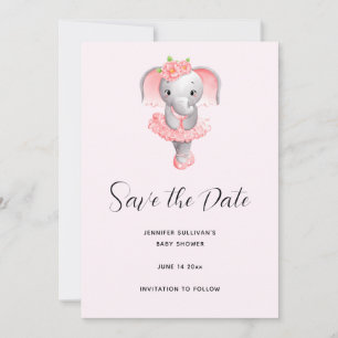 Schattig Ballerina Olifant En Pointe Save The Date