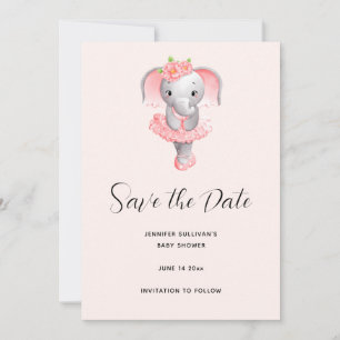 Schattig Ballerina Olifant En Pointe Save The Date