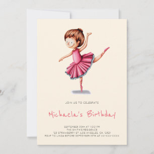 Schattig Ballerina Roze Tutu Dans Meisje Verjaarda Kaart