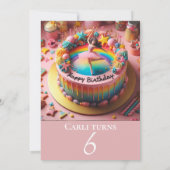 SCHATTIG BALLERINA VERJAARDAGSTAARTFEEST KAART (Achterkant)