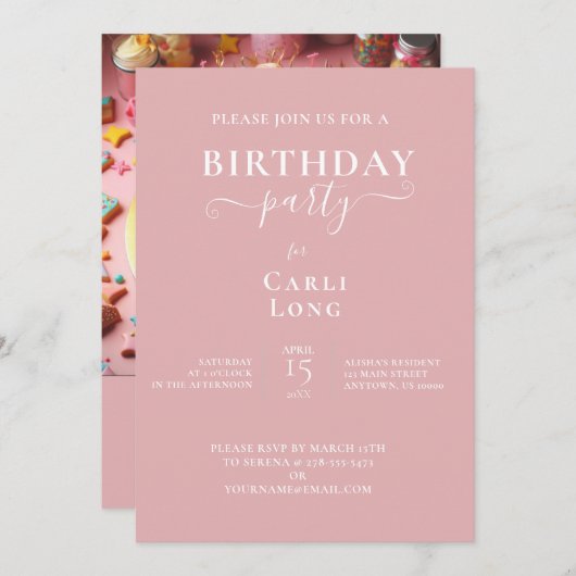 SCHATTIG BALLERINA VERJAARDAGSTAARTFEEST KAART (Voorkant / Achterkant)