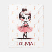 Schattig Ballerinaatje Fleece Deken (Voorkant)