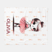 Schattig Ballerinaatje Fleece Deken (Voorkant (Horizontaal))