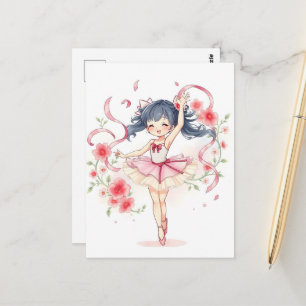 Schattig balletmeisje briefkaart
