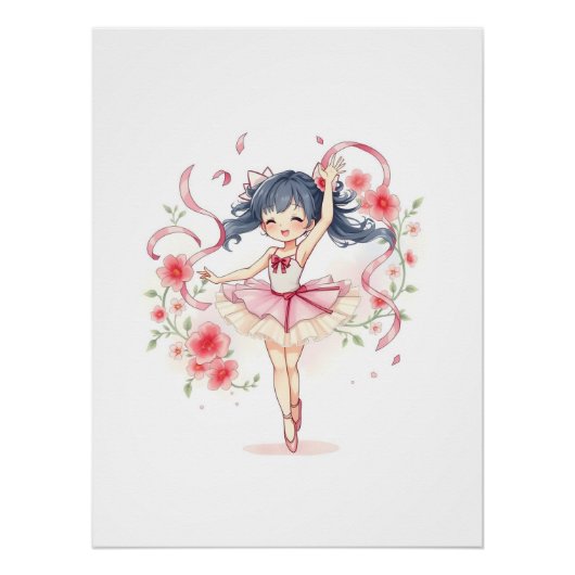 Schattig balletmeisje perfect poster (Voorkant)