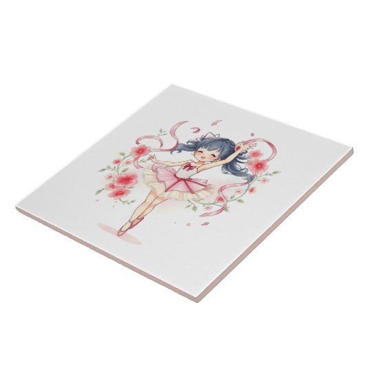 Schattig balletmeisje tegeltje (Zijkant)
