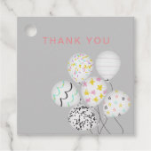 schattig ballonfeest dank u verjaardag bedankjes labels (Voorkant)