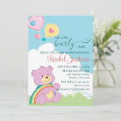 Schattig Barly Wachten Baby shower Bewolkt Hart Ba Kaart (Staand voorkant)