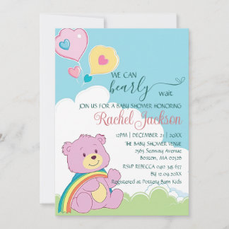 Schattig Barly Wachten Baby shower Bewolkt Hart Ba Kaart