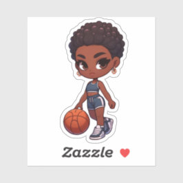 Schattig basketbal sticker