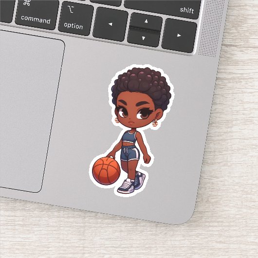 Schattig basketbal sticker (Detail)