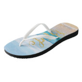 Schattig Beach Gold Glitter Bride - Gepersonalisee Teenslippers (Schuin)