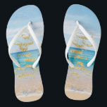 Schattig Beach Gold Glitter Bride - Gepersonalisee Teenslippers<br><div class="desc">Kute strand met gouden glitterijbride en jouw naam. Selecteer de kostumeknop om de lettertypestijl,  kleur en grootte te wijzigen.Elk meisje zou dit elegante en stijlvolle design graag willen hebben.</div>