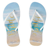 Schattig Beach Gold Glitter Bride - Gepersonalisee Teenslippers (Voetbed)