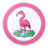 schattig Beach roze flamingo decor Keramische Knop (Voorkant)