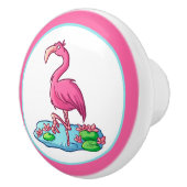 schattig Beach roze flamingo decor Keramische Knop (Rechts)