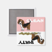 Schattig Beagle Schoon Vuil Vaatwasser Magneet (Voorkant / Achterkant)