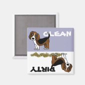 Schattig Beagle Schoon Vuil Vaatwasser Magneet (Voorkant / Achterkant)