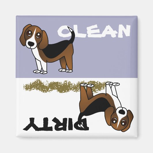 Schattig Beagle Schoon Vuil Vaatwasser Magneet (Voorkant)