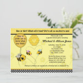 Schattig BEE Gender onthulling Baby shower Uitnodi Kaart (Staand voorkant)