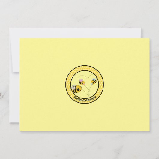 Schattig BEE Gender onthulling Baby shower Uitnodi Kaart (Achterkant)