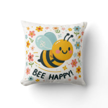 Schattig Bee Happy Pillow