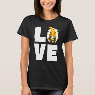 Schattig Bee Kind Motif Voor Vrouwen Liefde Geel H T-shirt