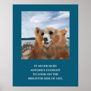Schattig Beer afdrukken, Poster papier met toegevo