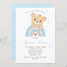 Schattig Beer Boho Rainbow Boy Baby shower