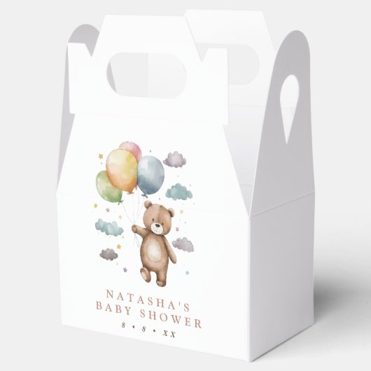 Schattig Beer en ballonnen Baby shower Bedankdoosjes (Geopend)