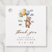 Schattig Beer en ballonnen Baby shower Dank u Bedankjes Labels (Voorkant)