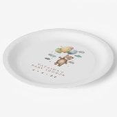 Schattig Beer en ballonnen Baby shower Papieren Bordje (Gekanteld)