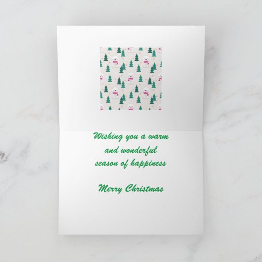 Schattig Beer en kerstboom Kaart (Binnen)