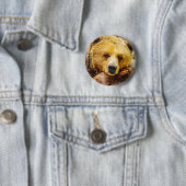 Schattig Beer Face Woodland Animal Ronde Button 5,7 Cm (In situ)