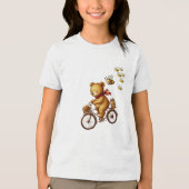 Schattig Beer fietsen met bijen en honing Tri-Blend Shirt (Voorkant)