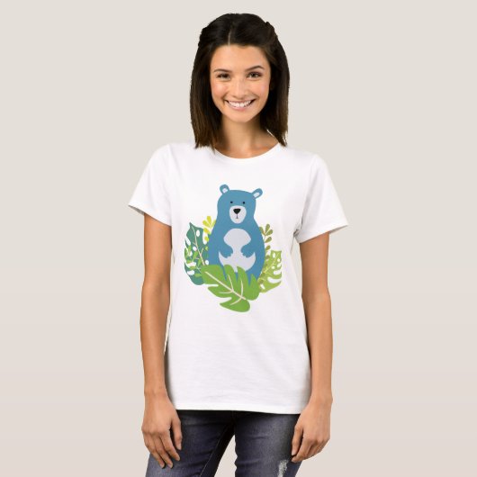 schattig beer in het bos T-shirt (Voorkant volledig)