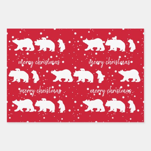 Schattig Beer kerstrood Inpakpapier Vel (Voorkant 2)
