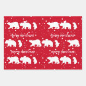 Schattig Beer kerstrood Inpakpapier Vel (Voorkant)