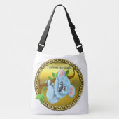 Schattig beer koala hangen aan een boomtak crossbody tas (Voorkant)