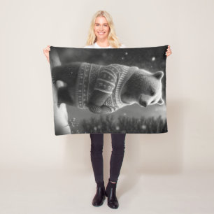 Schattig Beer met een Cozy Sweater Fleece Deken