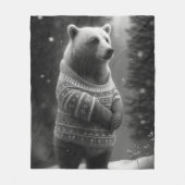Schattig Beer met een Cozy Sweater Fleece Deken (Voorkant)