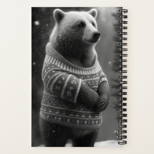 Schattig Beer met een Cozy Sweater Notitieboek (Achterkant)
