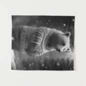 Schattig Beer met een Cozy Sweater Wandkleed (Voorkant (horizontaal))