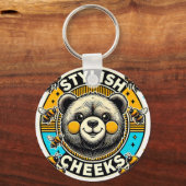 Schattig Beer met gele wangen Sleutelhanger (Achterkant)