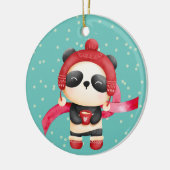 Schattig Beer met kleinkind Kerstmis Keramisch Ornament (Links)