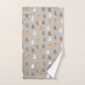 Schattig Beer Patroon Initiaal Monogram Bad Handdoek (Handdoek)