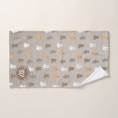 Schattig Beer Patroon Initiaal Monogram Bad Handdoek (Handdoek)