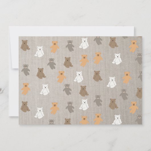Schattig Beer Patroon Initiaal Monogram Bedankkaart (Achterkant)