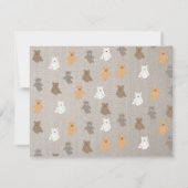 Schattig Beer Patroon Initiaal Monogram Notitiekaartje (Achterkant)