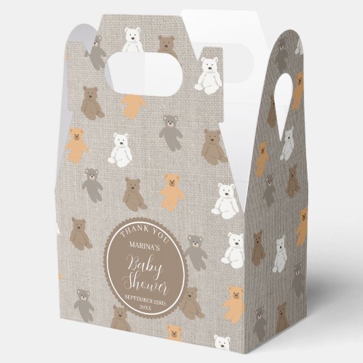 Schattig Beer Pattern Baby shower Bedankdoosjes (Geopend)